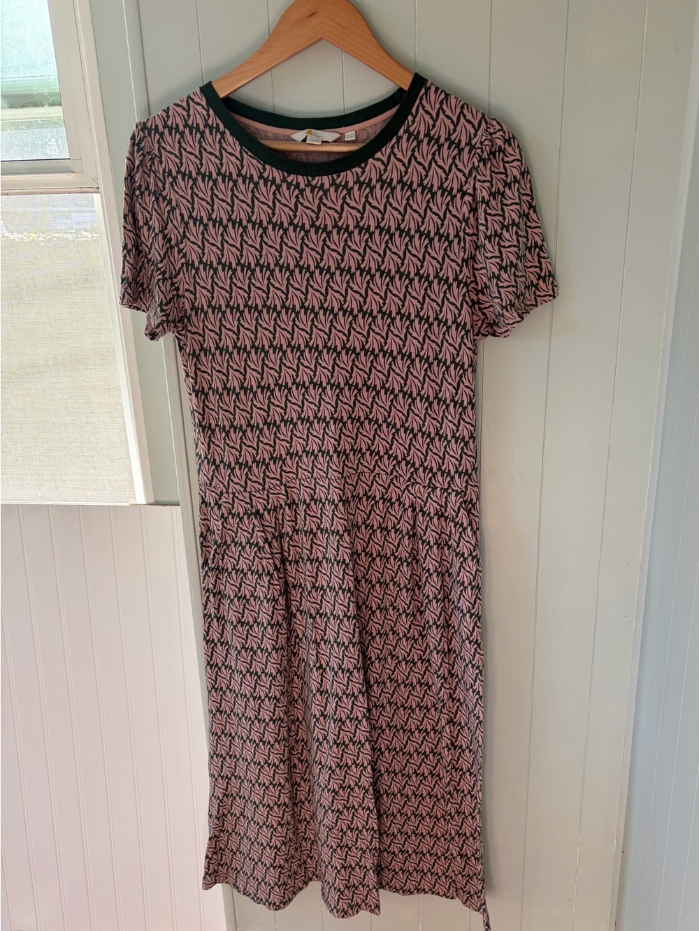 Boden Pink and Teal Knit Midi Dress